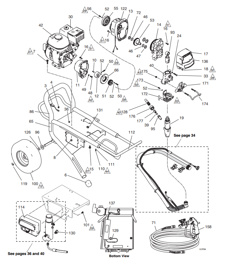 Section_1 Diagram and Parts List for 17E826  Graco Paint Sprayer