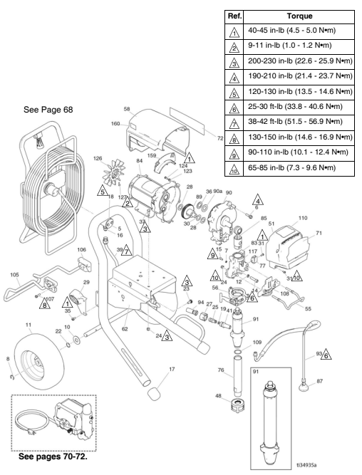 Section_1 Diagram and Parts List for 17E582  Graco Paint Sprayer