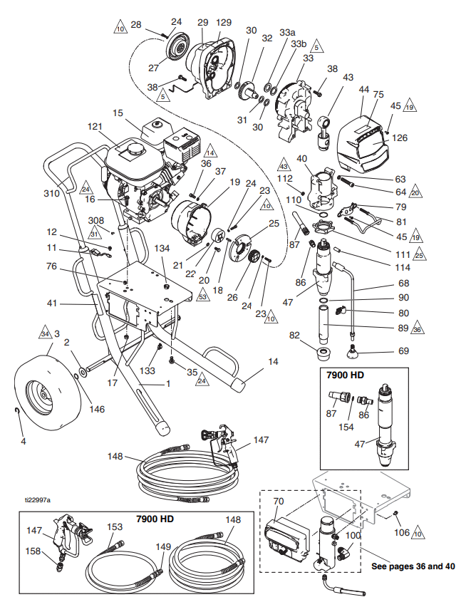 Section_1 Diagram and Parts List for 17E836  Graco Paint Sprayer