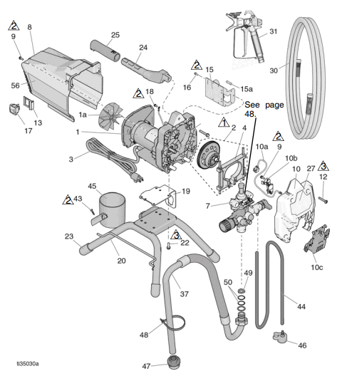 Section_1 Diagram and Parts List for 17G181  Graco Paint Sprayer
