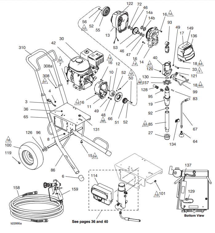Section_1 Diagram and Parts List for 17E827  Graco Paint Sprayer