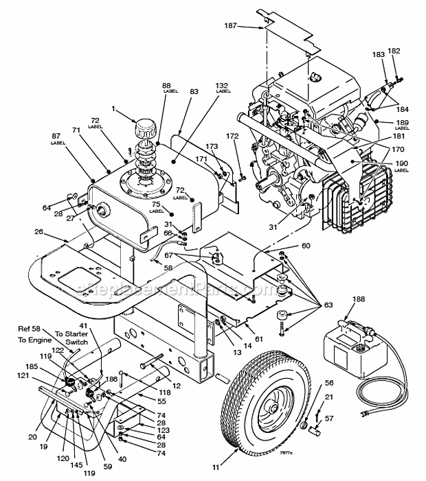 Page A Diagram and Parts List for GH2560 965168 Graco Sprayer