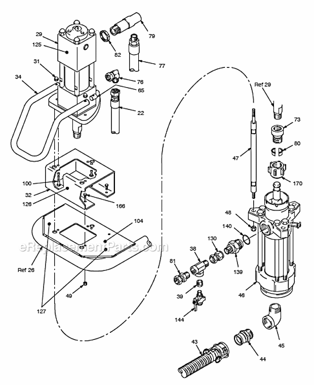 Page B Diagram and Parts List for GH2560 965168 Graco Sprayer