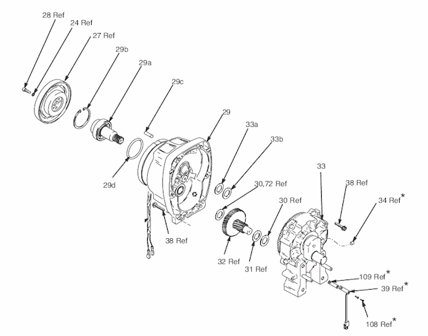 Pinon And Drive Diagram and Parts List for 3900 249335 Graco Sprayer