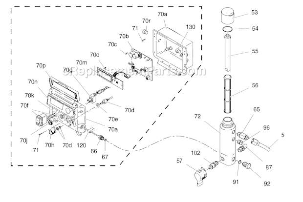 Filter And Control Box Diagram and Parts List for 5900HD 258734 Graco Sprayer