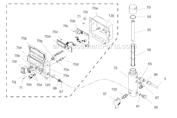 Filter And Control Box Diagram and Parts List for 7900 258733 Graco Sprayer