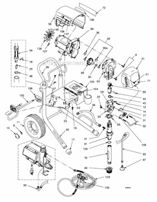 Page B Diagram and Parts List for 1095  Graco Sprayer