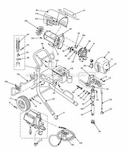 Page A Diagram and Parts List for 1595  Graco Sprayer