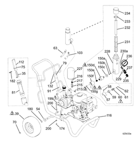 Part Location Diagram of 288732 Graco Kit, Repair, Drain Hose