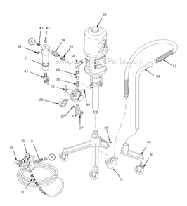 Part Location Diagram of 235460 Graco Spray Gun