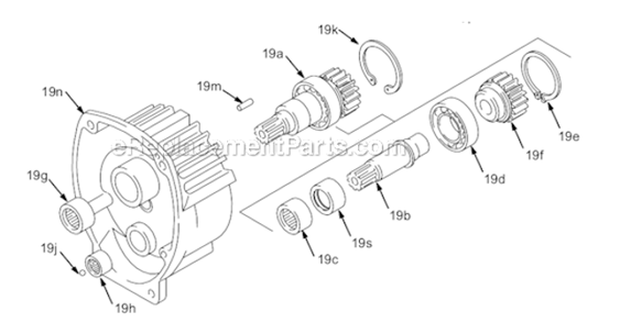Pinion Assembly Diagram and Parts List for 231-077  Graco Sprayer