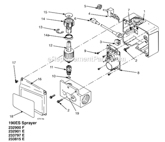 Page E Diagram and Parts List for 232901  Graco Sprayer