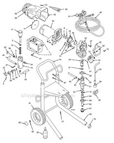 Page A Diagram and Parts List for 233968 Series A Graco Sprayer
