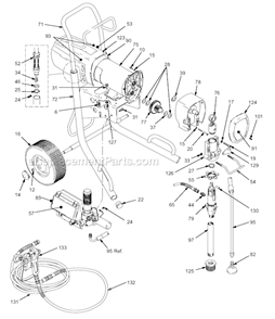 Page A Diagram and Parts List for 245021 Series A Graco Sprayer