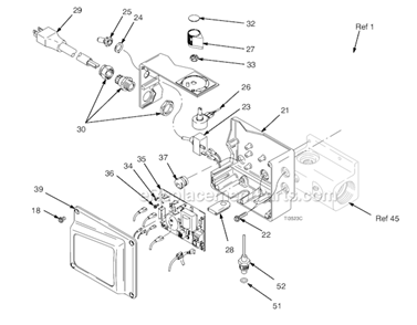 Part Location Diagram of 241990 Graco Control Board
