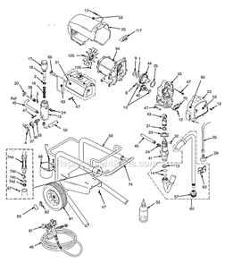 Part Location Diagram of 15K370 Graco Front Label