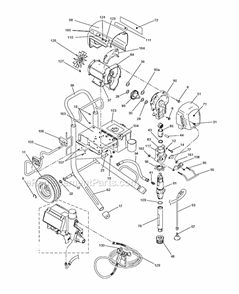 Main Assembly Diagram and Parts List for 258719 Hi-Boy Graco Sprayer