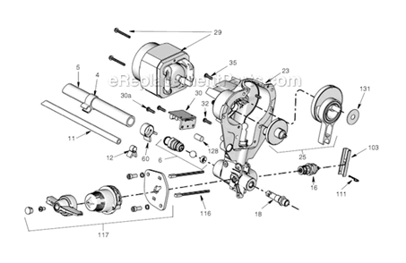 Page B Diagram and Parts List for 261800 Project Painter 5 Graco Sprayer