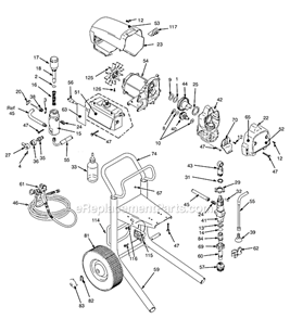 Page A Diagram and Parts List for 825039 Series A Graco Sprayer