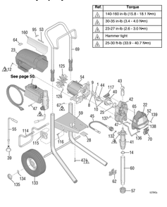 Section_1 Diagram and Parts List for 19Y128  Graco Paint Sprayer