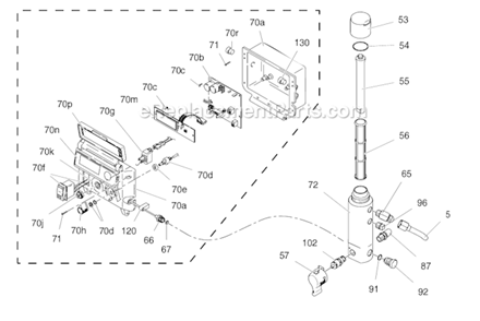 Filter And Control Box Diagram and Parts List for 7900 248701 Graco Sprayer