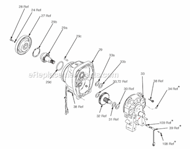 Pinon And Drive Diagram and Parts List for 7900 258733 Graco Sprayer