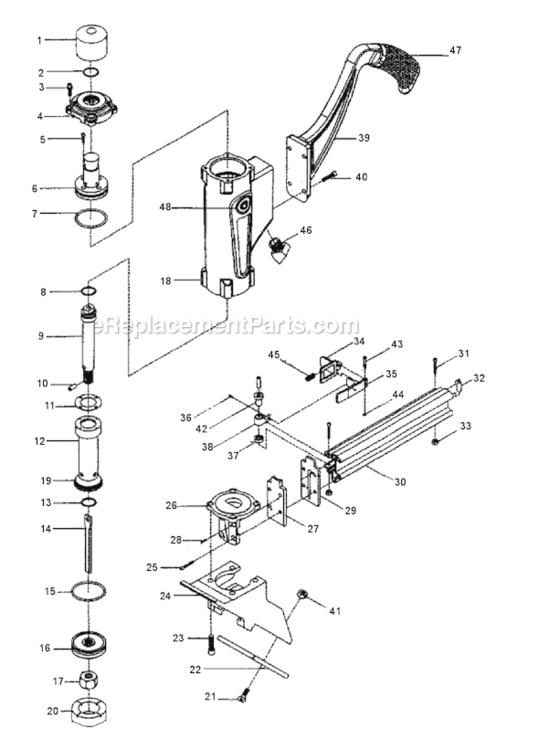 Page A Diagram and Parts List for GR200LCN  Grip-Rite Nailer