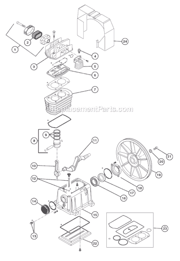 Page B Diagram and Parts List for GR309EDV  Grip-Rite Compressor