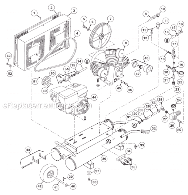 Page A Diagram and Parts List for GR90G10X  Grip-Rite Compressor