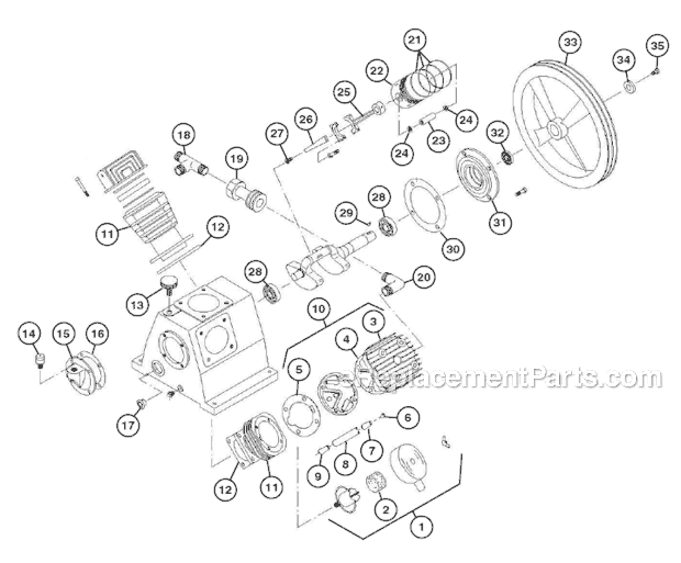 Page B Diagram and Parts List for GR90G10X  Grip-Rite Compressor
