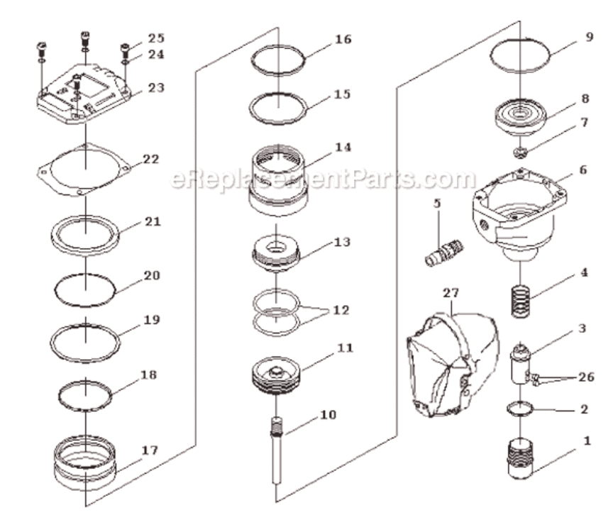 Page A Diagram and Parts List for GRTPN600  Grip-Rite Nailer