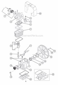 Page B Diagram and Parts List for GR309EDV  Grip-Rite Compressor