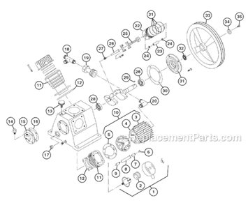 Page B Diagram and Parts List for GR90G10X  Grip-Rite Compressor