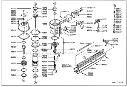 Part Location Diagram of PA18550 Grip-Rite Rolling Element