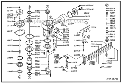 Page A Diagram and Parts List for GRPSN150  Grip-Rite Nailer