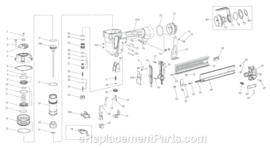Page A Diagram and Parts List for GRTBN125  Grip-Rite Nailer