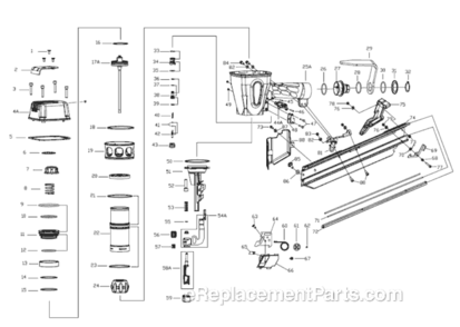 Page A Diagram and Parts List for GRTFC83  Grip-Rite Nailer
