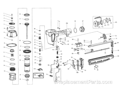 Page A Diagram and Parts List for GRTFN250  Grip-Rite Nailer