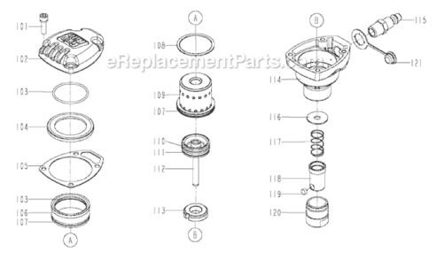 Page A Diagram and Parts List for GRTMP16  Grip-Rite Nailer