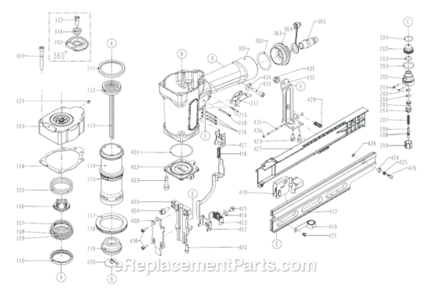 Page A Diagram and Parts List for GRTSM2016S  Grip-Rite Nailer