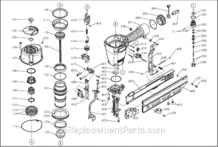 Page A Diagram and Parts List for GRTSM2515  Grip-Rite Nailer