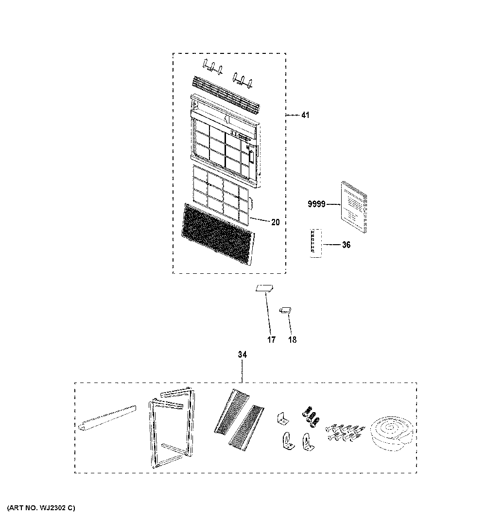Room air conditioner Diagram and Parts List for QHQ08LYW1  Haier Air Conditioner