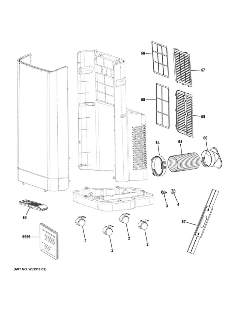 Room Air Condtioner Diagram and Parts List for QPCA11YBMWL1  Haier Air Conditioner
