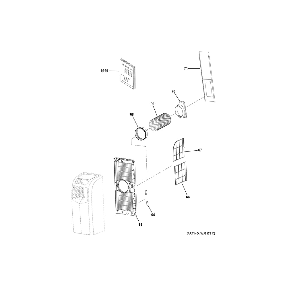 Room Air Conditioner Diagram and Parts List for QPCD08AXLWW1  Haier Air Conditioner