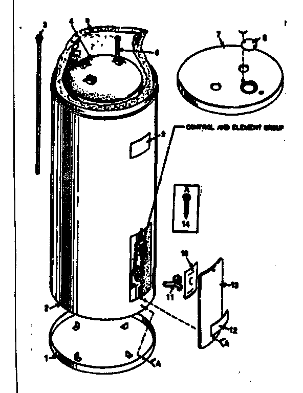 Replacement Parts Diagram and Parts List for 18332251  Kenmore Water Heater