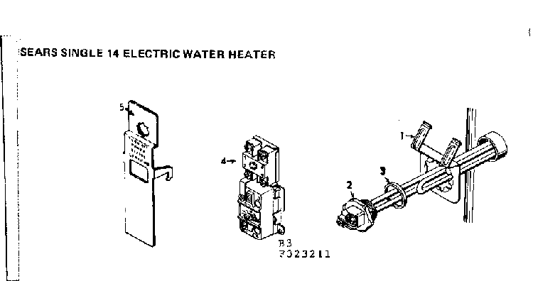 Controls Diagram and Parts List for 183323211  Kenmore Water Heater