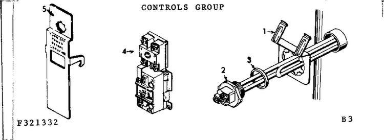 Controls Group Diagram and Parts List for 183321372  Kenmore Water Heater