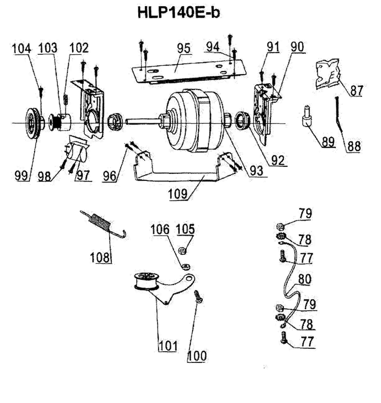 Motor Diagram and Parts List for HLP140E  Haier Dryer