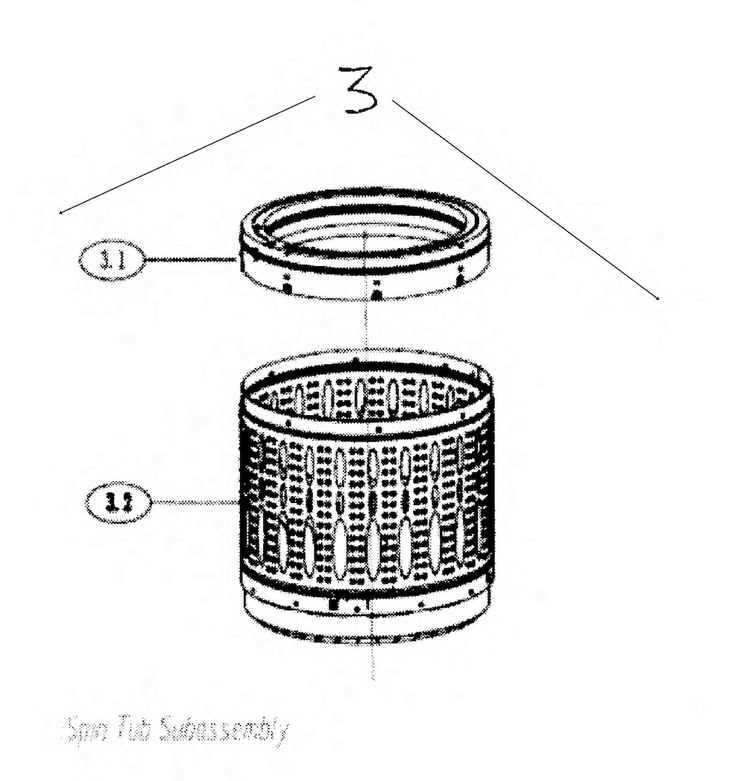 Spin Tub Diagram and Parts List for HLTW600AXW  Haier Washer