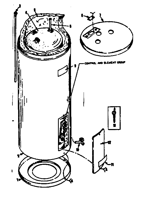 Replacement Parts Diagram and Parts List for 18332230  Kenmore Water Heater